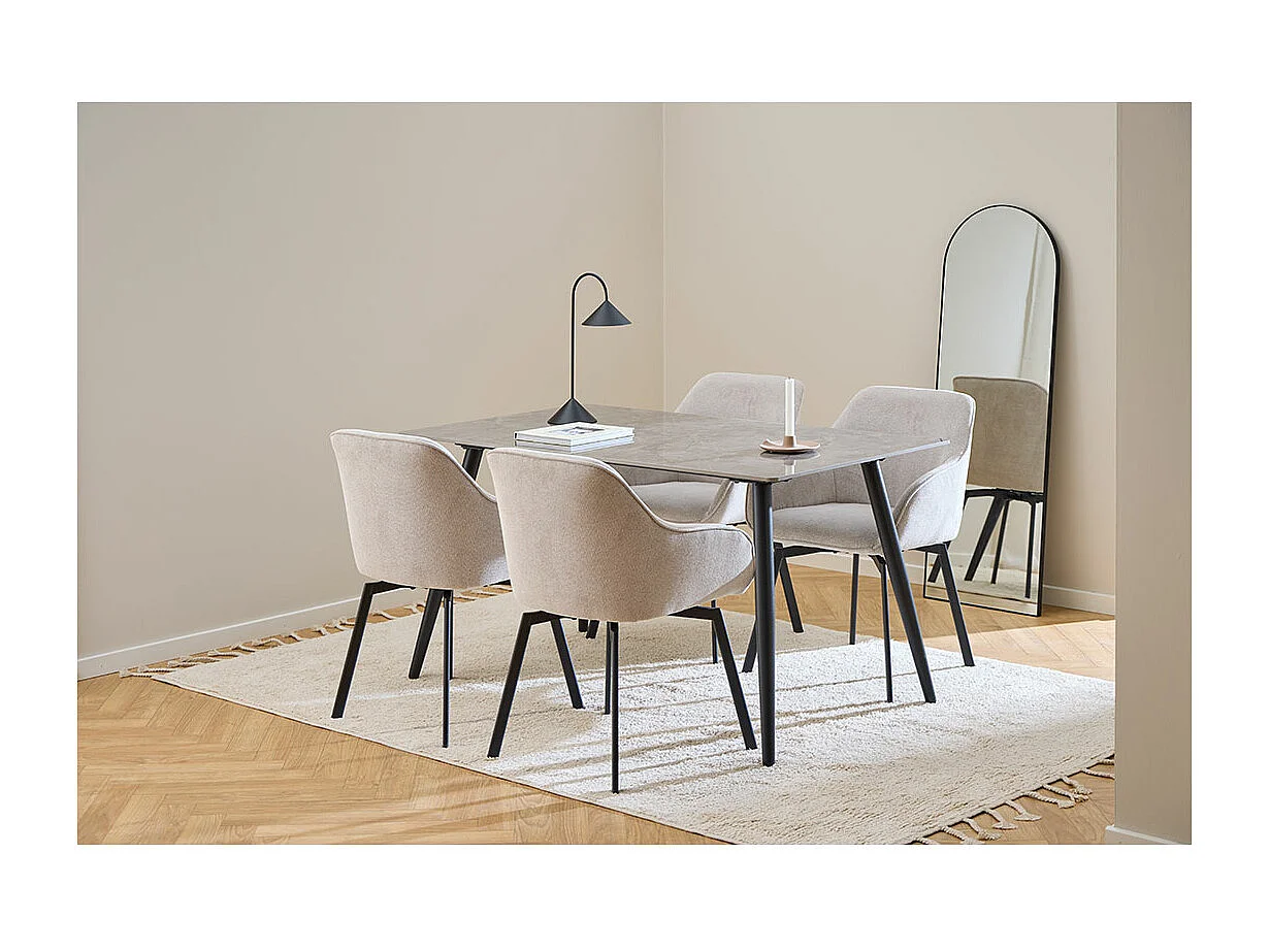 Wicklow table de salle à manger 80x140cm gris.