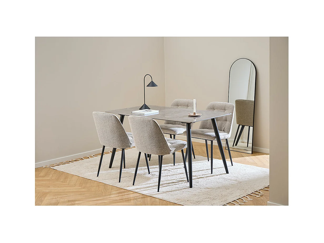 Wicklow table de salle à manger 80x140cm gris.