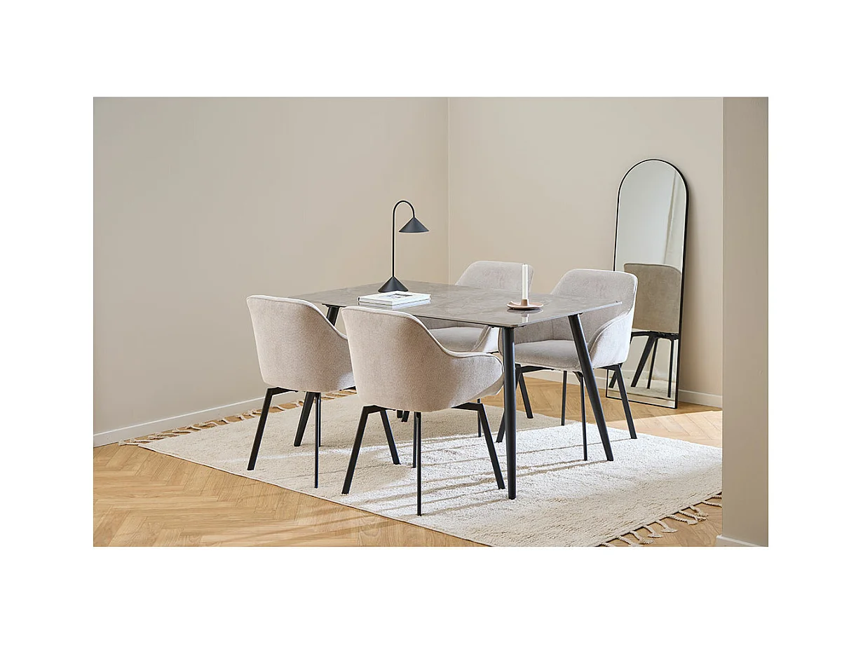 Wicklow table de salle à manger 80x140cm gris.
