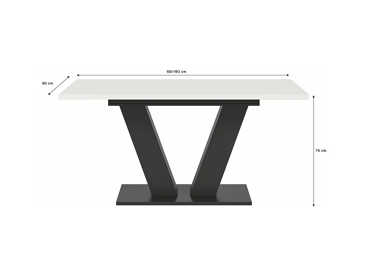 Motion table de salle à manger 150x90 cm blanc.