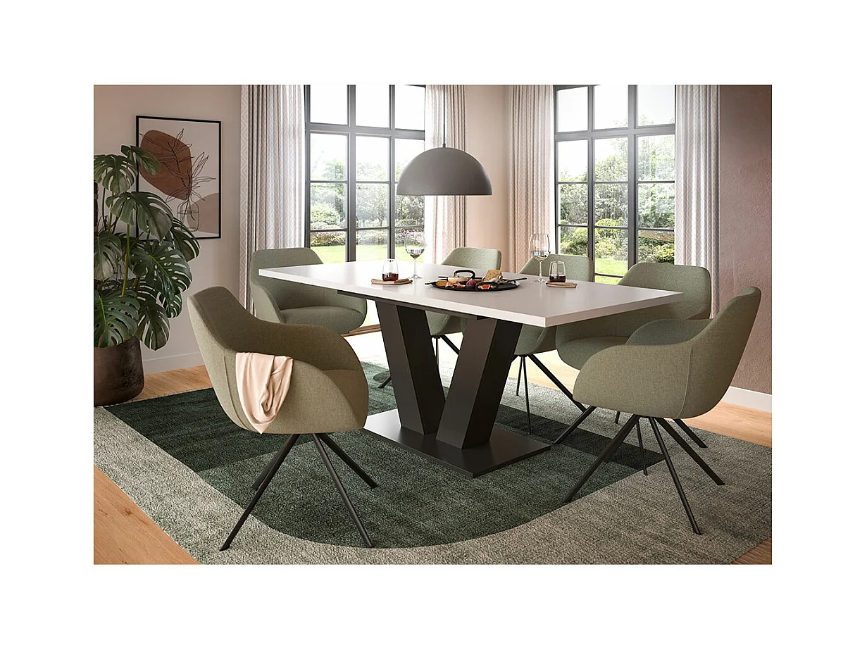 Motion table de salle à manger 150x90 cm blanc.