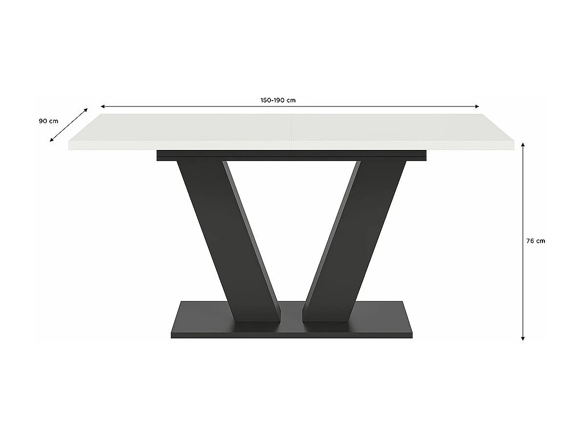 Motion eetkamertafel 150x90 cm wit.