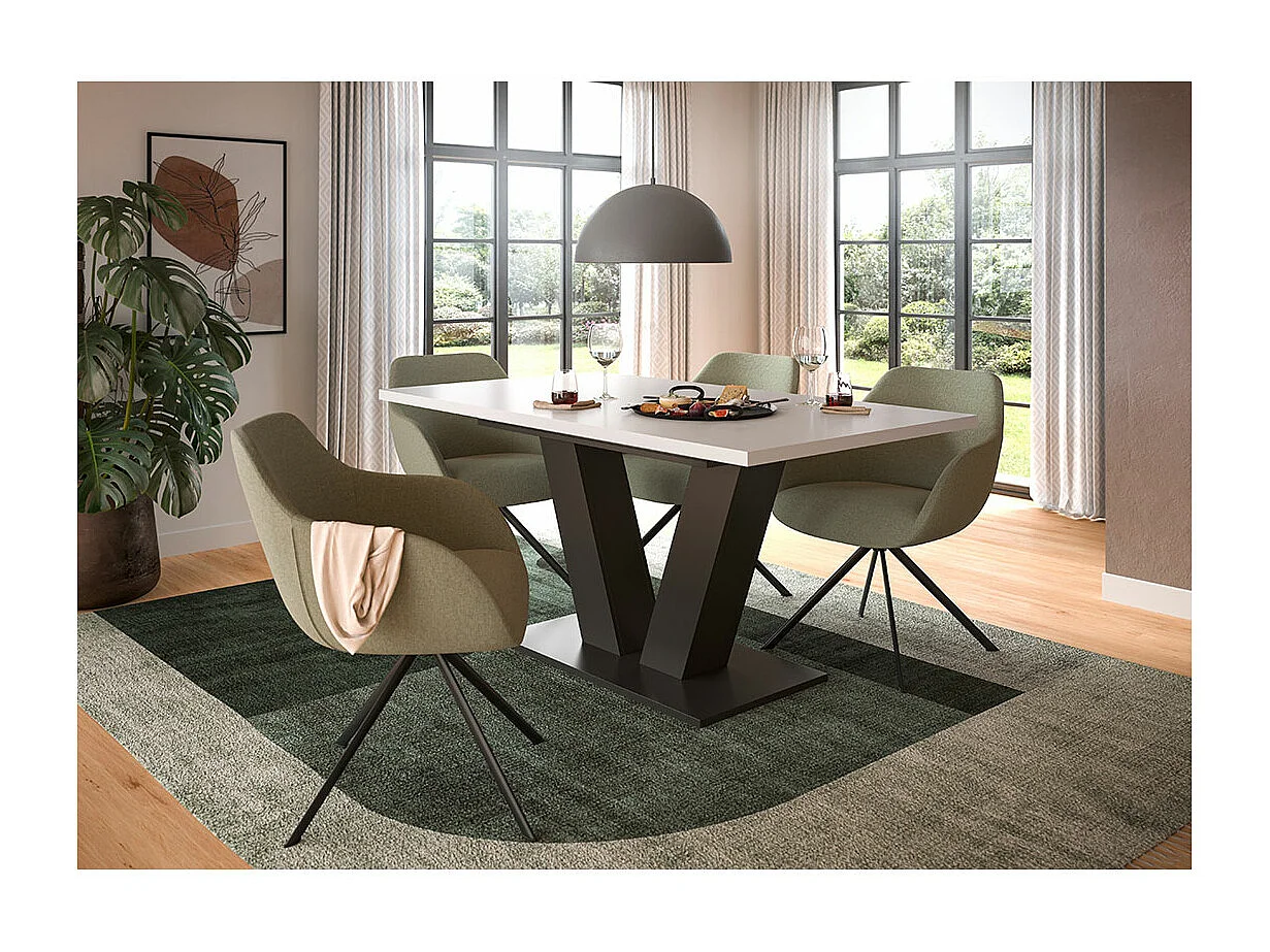 Motion eetkamertafel 150x90 cm wit.