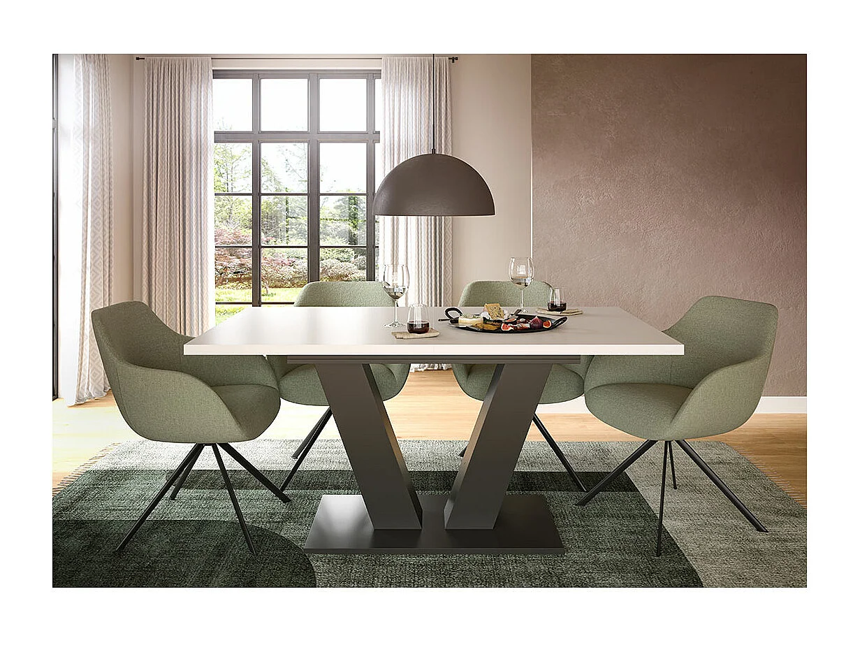 Motion eetkamertafel 150x90 cm wit.