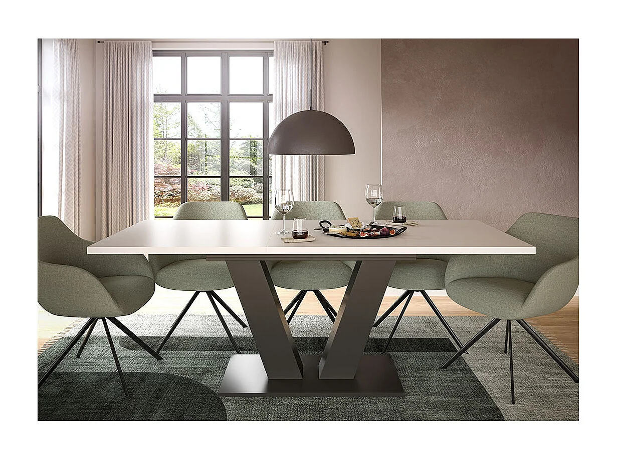 Motion eetkamertafel 150x90 cm wit.