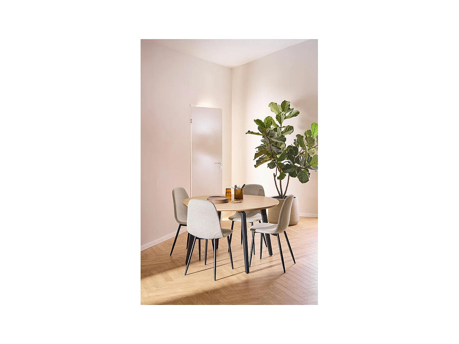 Cadiz table de salle à manger 120x120cm nature.