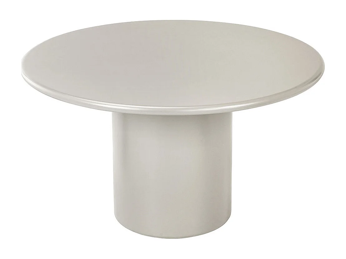 Wit gelakte keukentafel en chroom metalen poten Vali D 100 cm