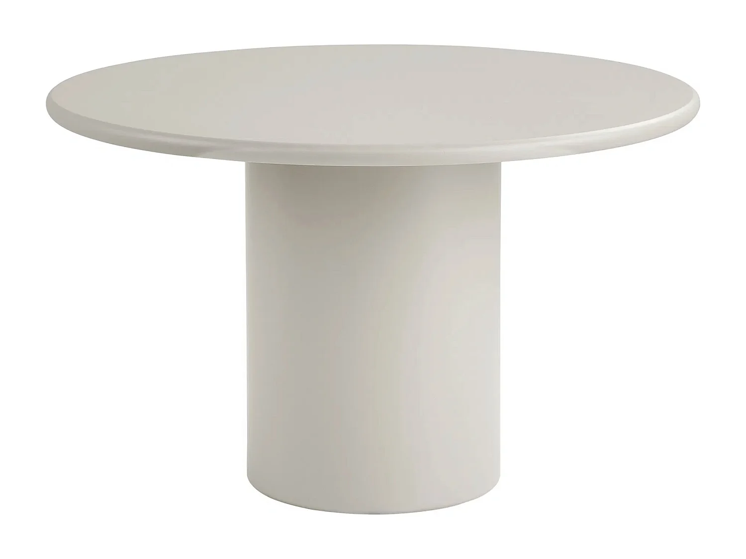 Wit gelakte keukentafel en chroom metalen poten Vali D 100 cm