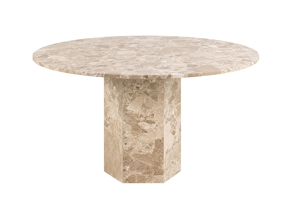 Naxos table de salle à manger 130x130cm marron.