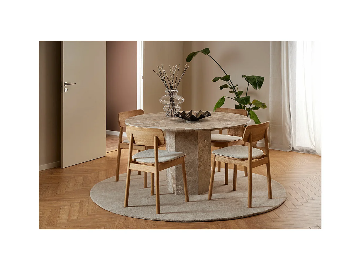 Naxos table de salle à manger 130x130cm marron.