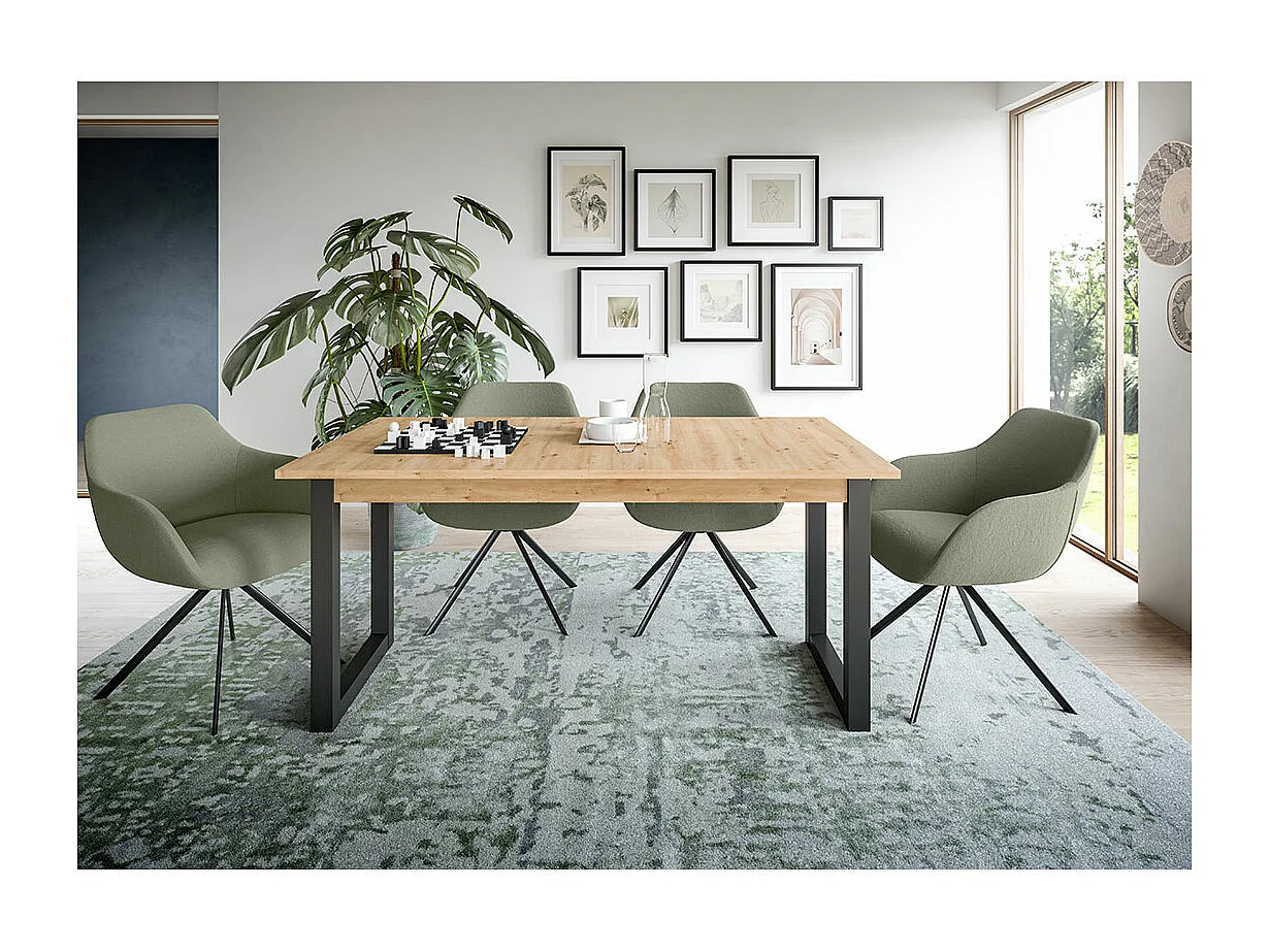 Seattle eetkamertafel 150x90 cm eiken decor.