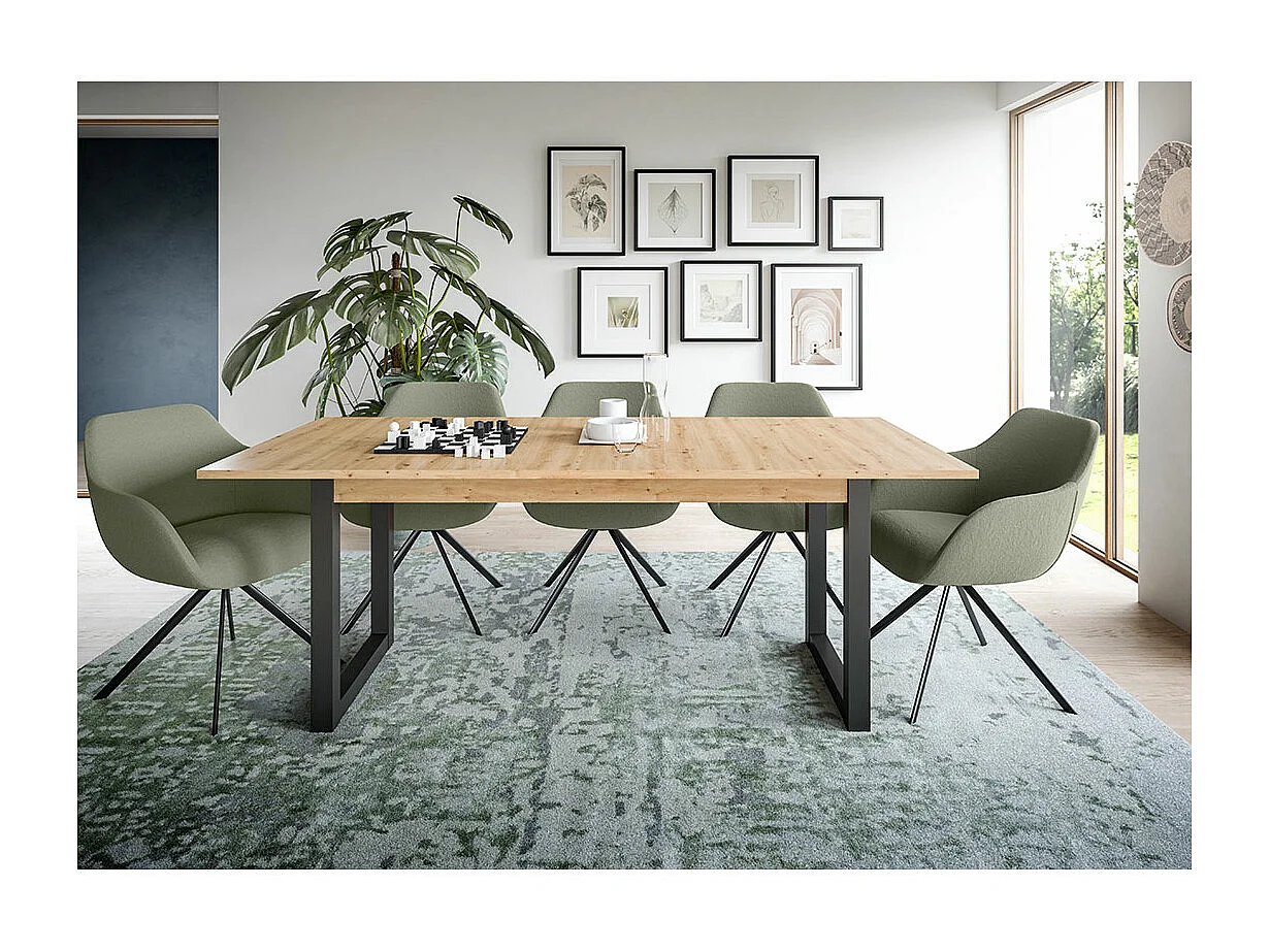 Seattle eetkamertafel 150x90 cm eiken decor.