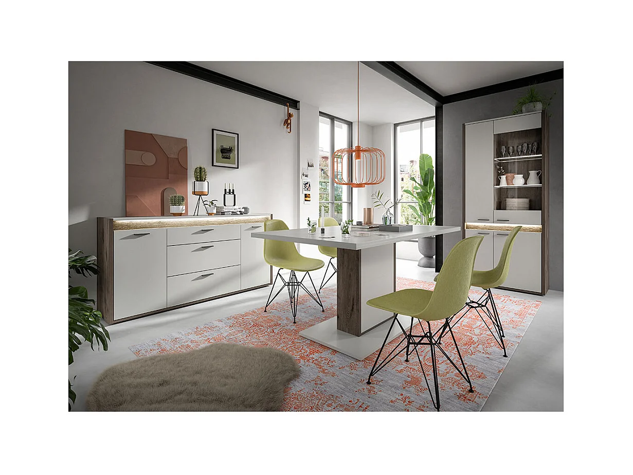 Falcona table de salle à manger 160x90 cm gris clair.