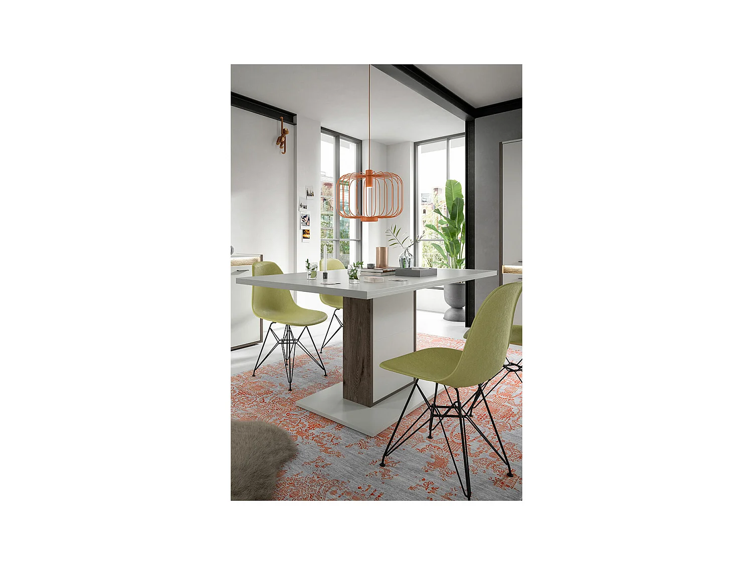 Falcona table de salle à manger 160x90 cm gris clair.