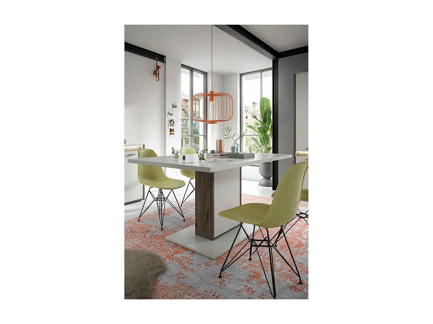 Falcona eetkamertafel 160x90 cm lichtgrijs.