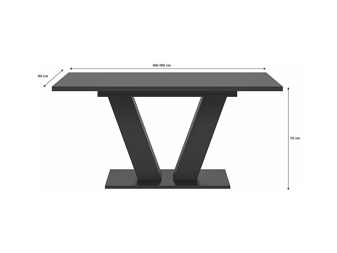 Motion table de salle à manger 150x90 cm gris.