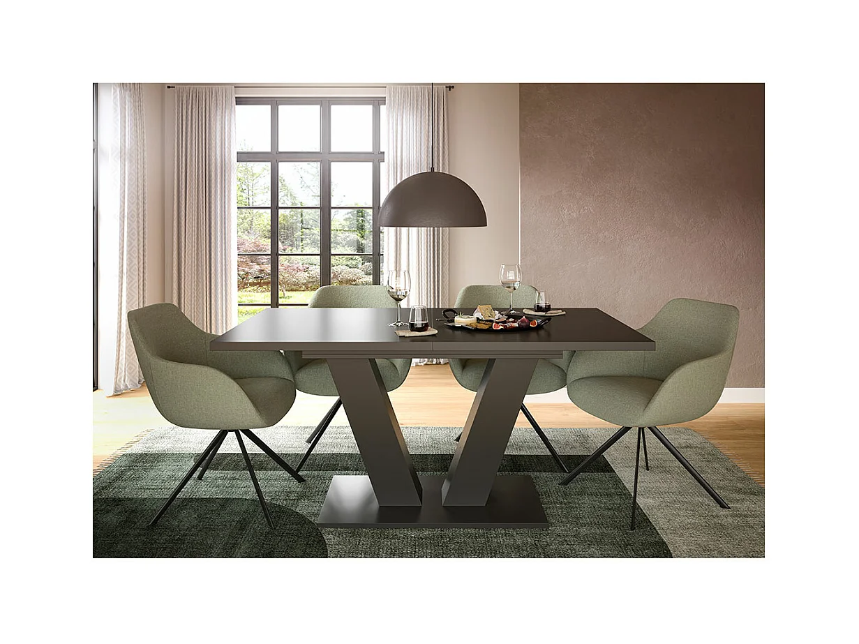 Motion table de salle à manger 150x90 cm gris.