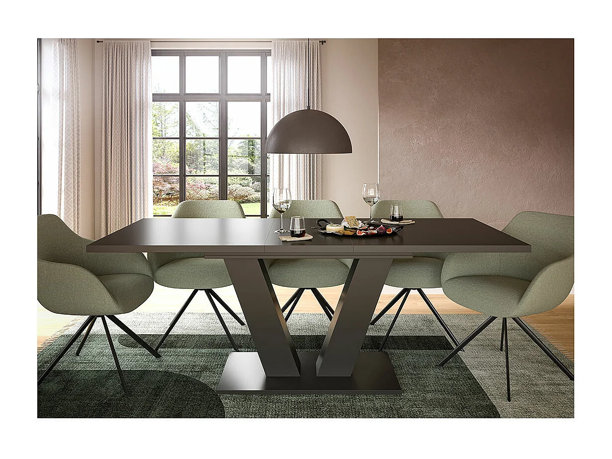 Motion table de salle à manger 150x90 cm gris.