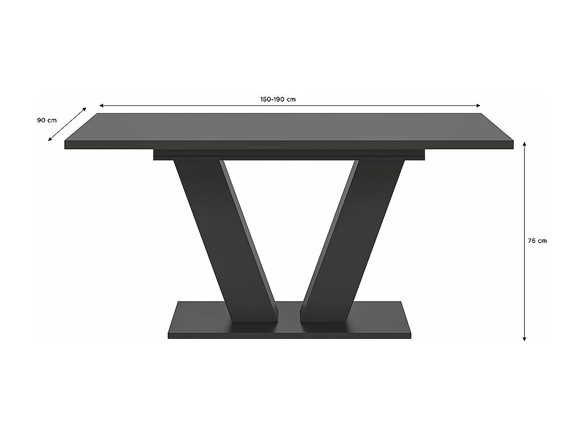 Motion eetkamertafel 150x90 cm grijs.