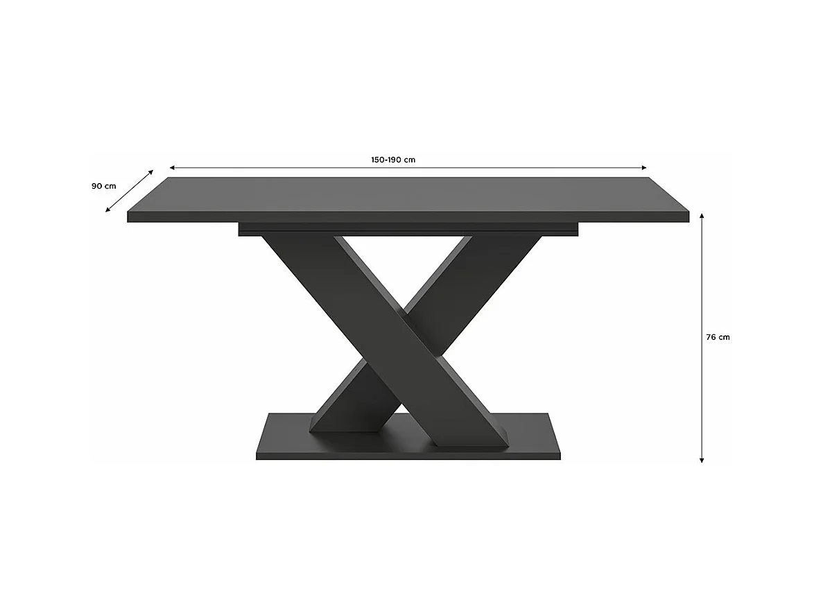 Motion table de salle à manger 150x90 cm gris.