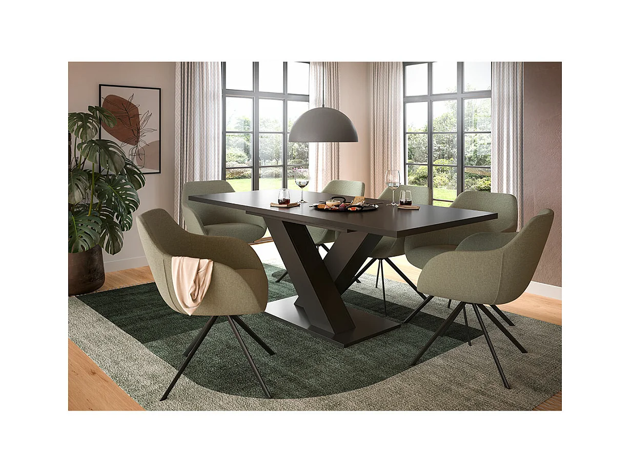 Motion table de salle à manger 150x90 cm gris.