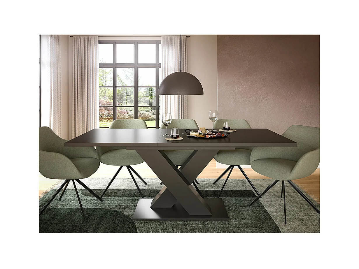 Motion table de salle à manger 150x90 cm gris.