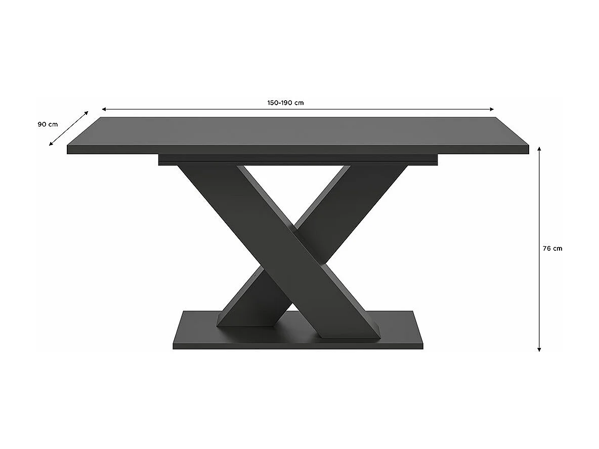 Motion eetkamertafel 150x90 cm grijs.