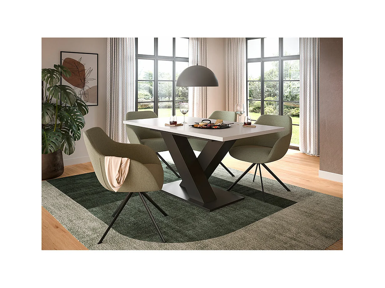 Motion table de salle à manger 150x90 cm blanc.