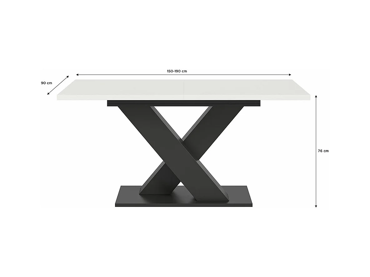 Motion table de salle à manger 150x90 cm blanc.