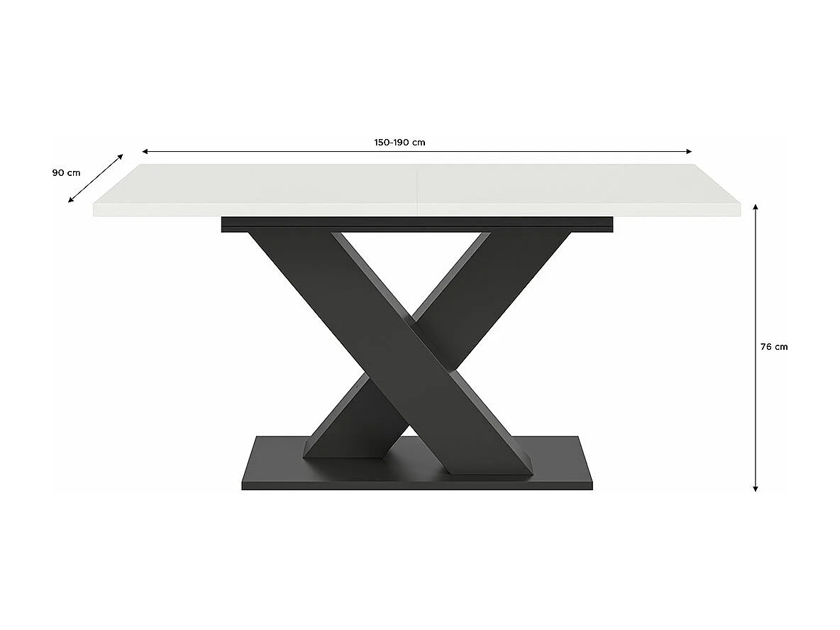 Motion eetkamertafel 150x90 cm wit.