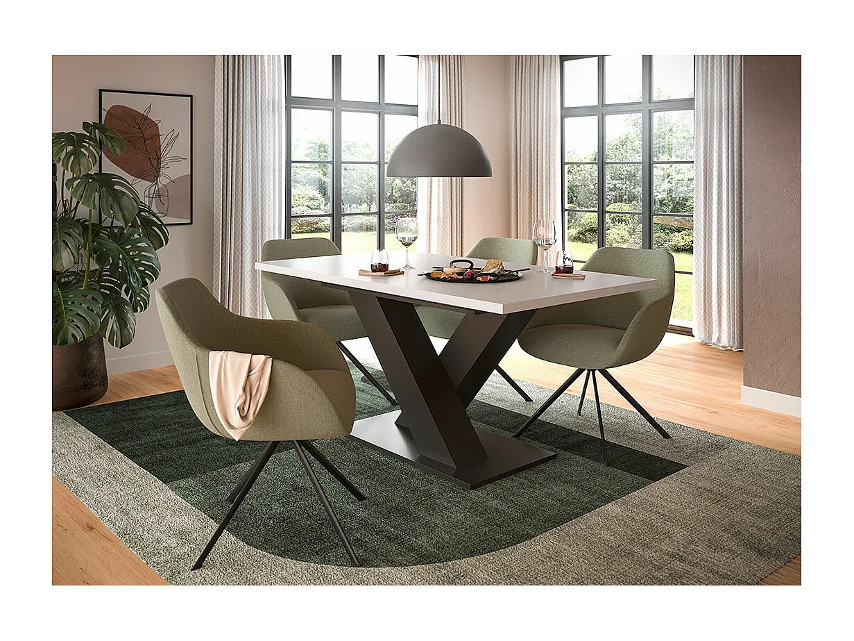 Motion eetkamertafel 150x90 cm wit.