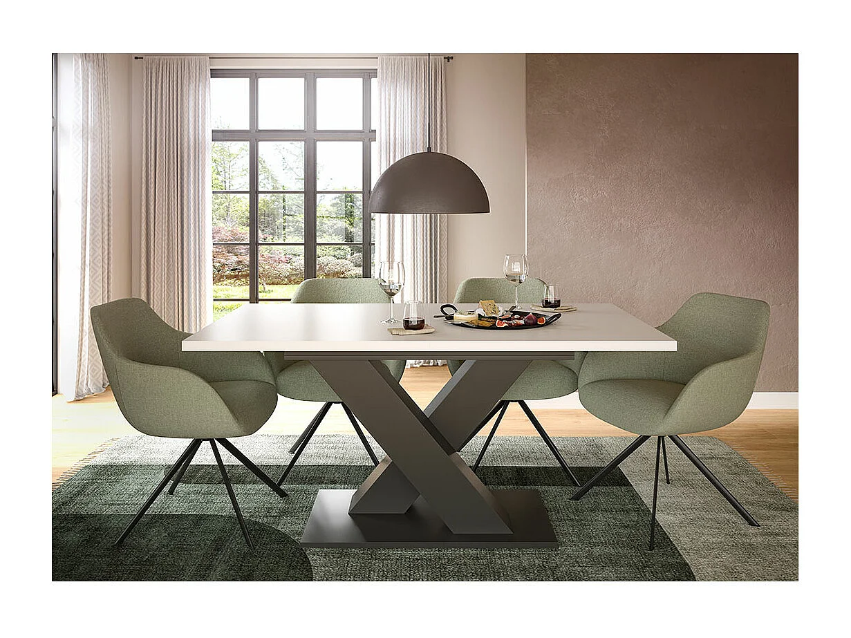 Motion eetkamertafel 150x90 cm wit.