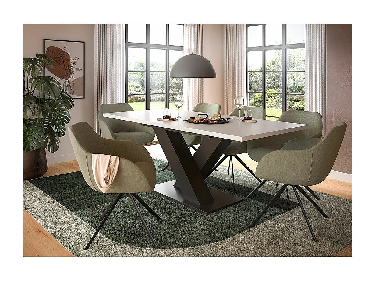 Motion eetkamertafel 150x90 cm wit.