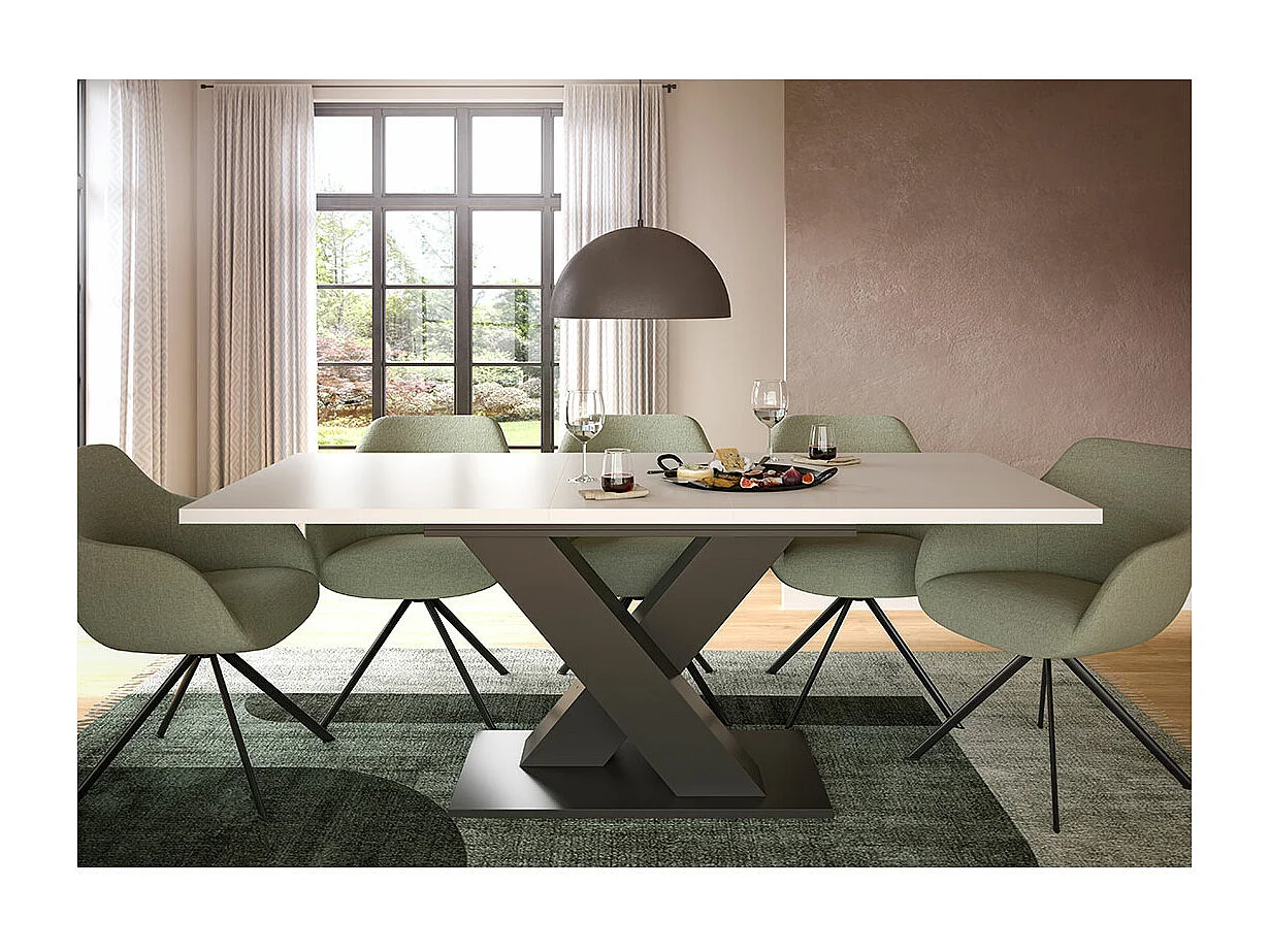 Motion eetkamertafel 150x90 cm wit.