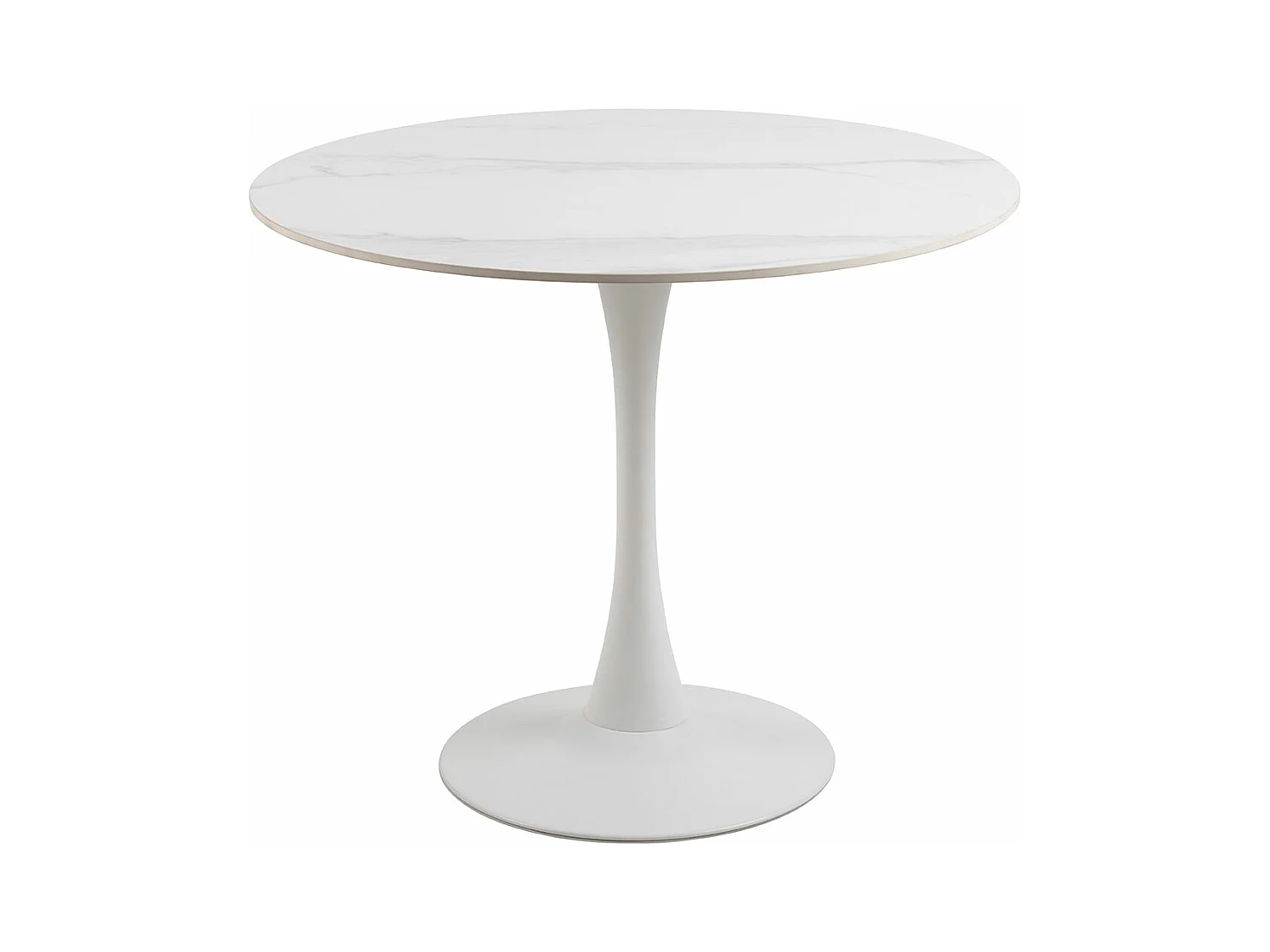 Malta table de salle à manger 90x90cm blanche.