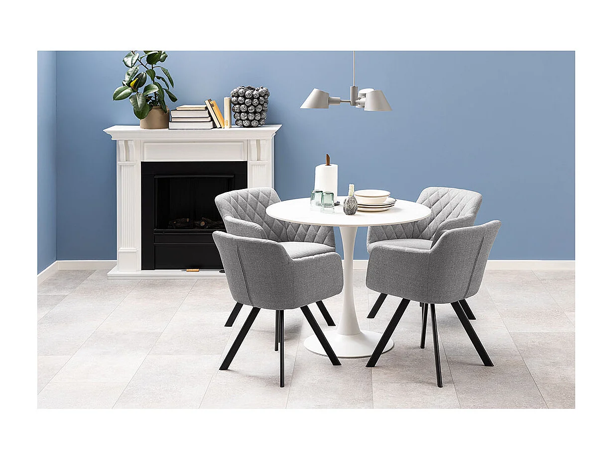 Malta table de salle à manger 90x90cm blanche.