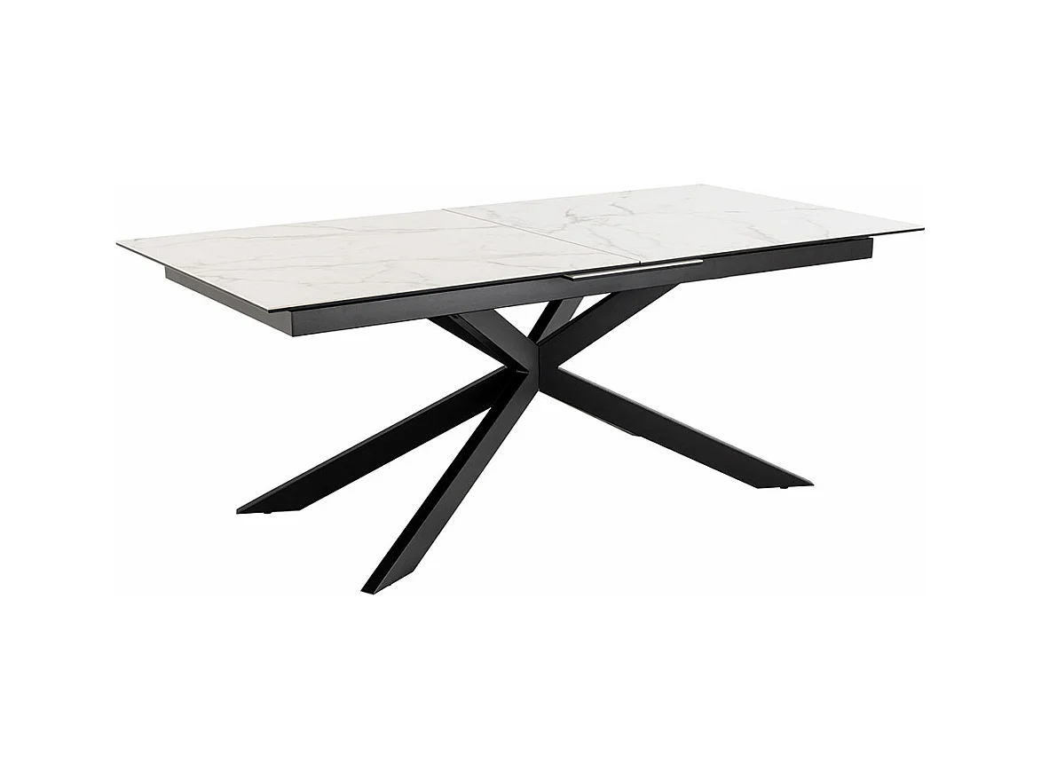 Irwine Esstisch 100x240cm Inkl. 1 Zusatzplatte, Weiß.