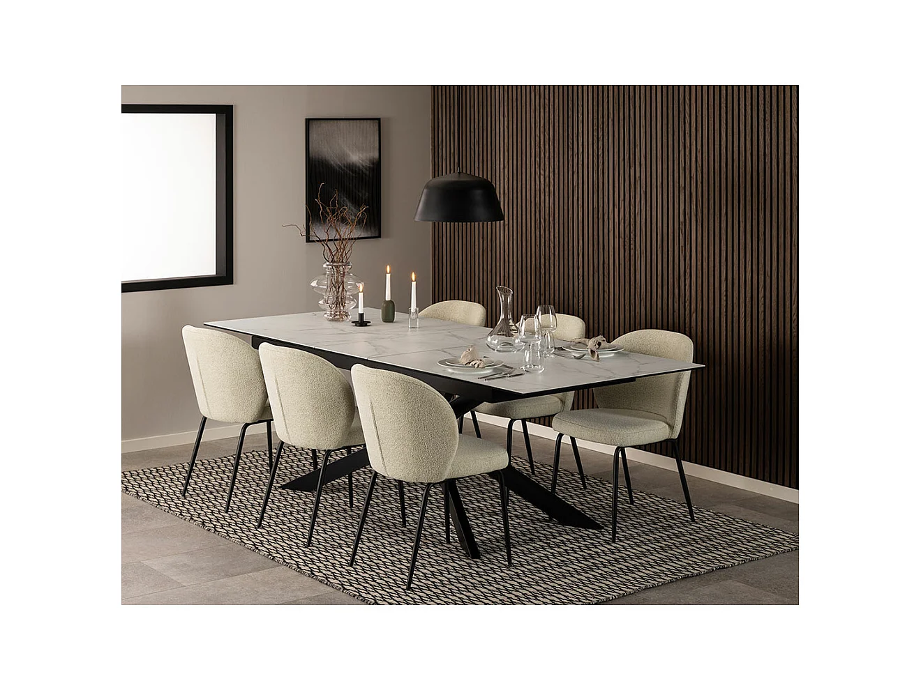 Irwine Esstisch 100x240cm Inkl. 1 Zusatzplatte, Weiß.