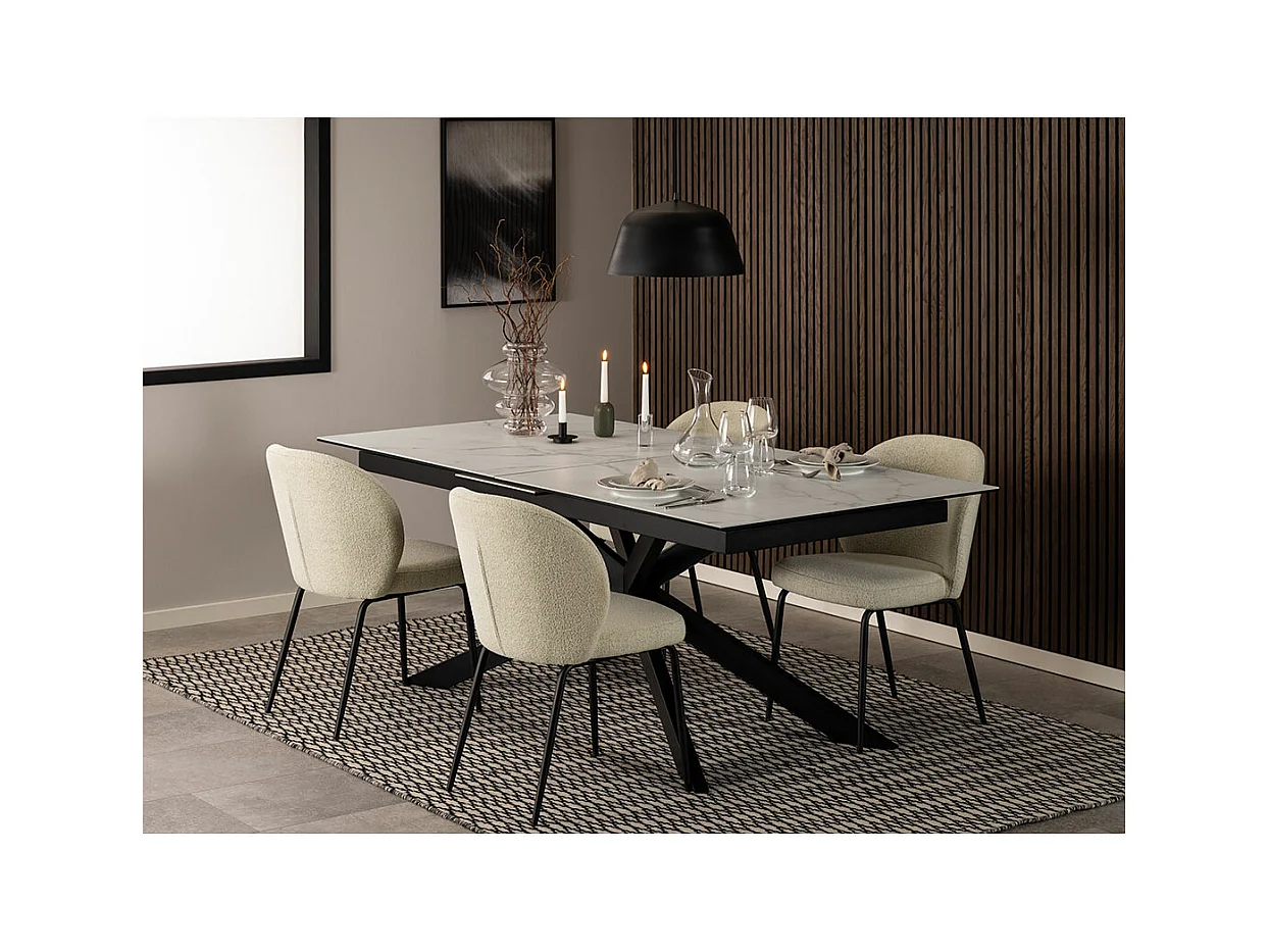 Irwine Esstisch 100x240cm Inkl. 1 Zusatzplatte, Weiß.