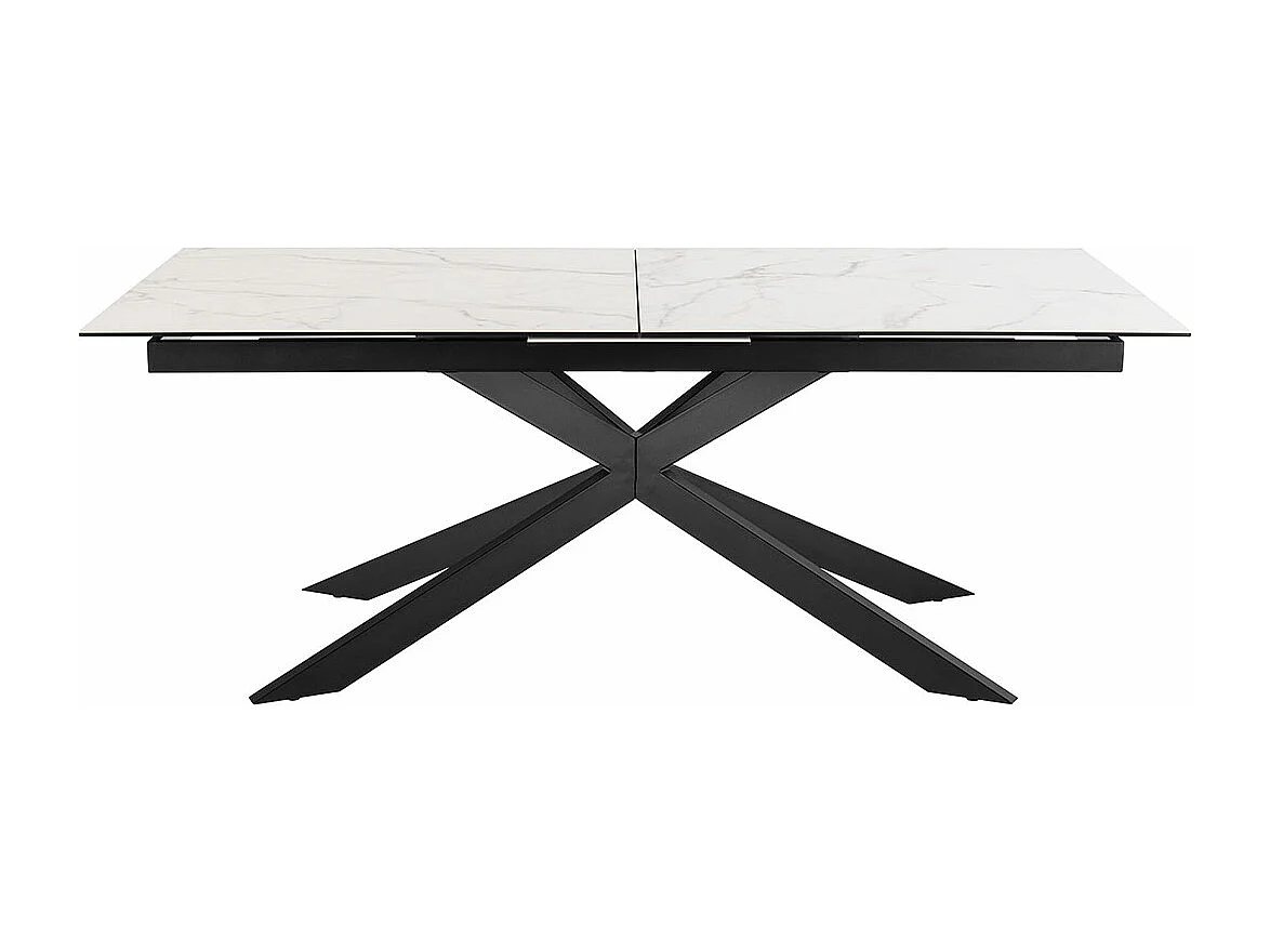 Galina eetkamertafel 100x240cm incl. 1 verlengblad, wit.