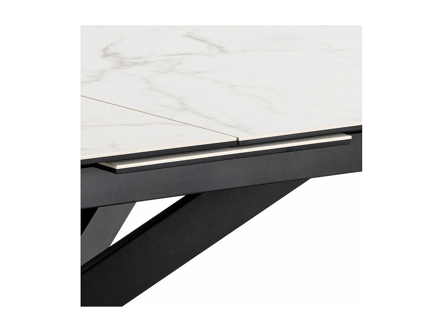 Galina eetkamertafel 100x240cm incl. 1 verlengblad, wit.