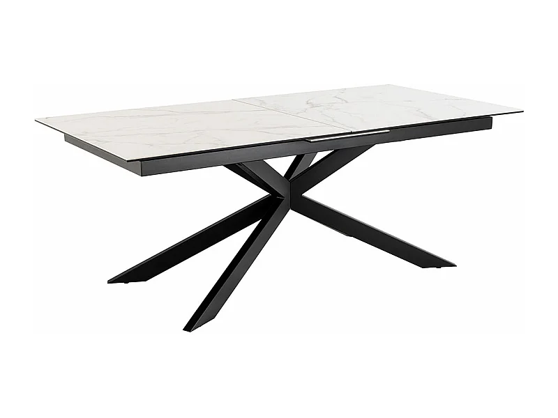 Galina eetkamertafel 100x240cm incl. 1 verlengblad, wit.