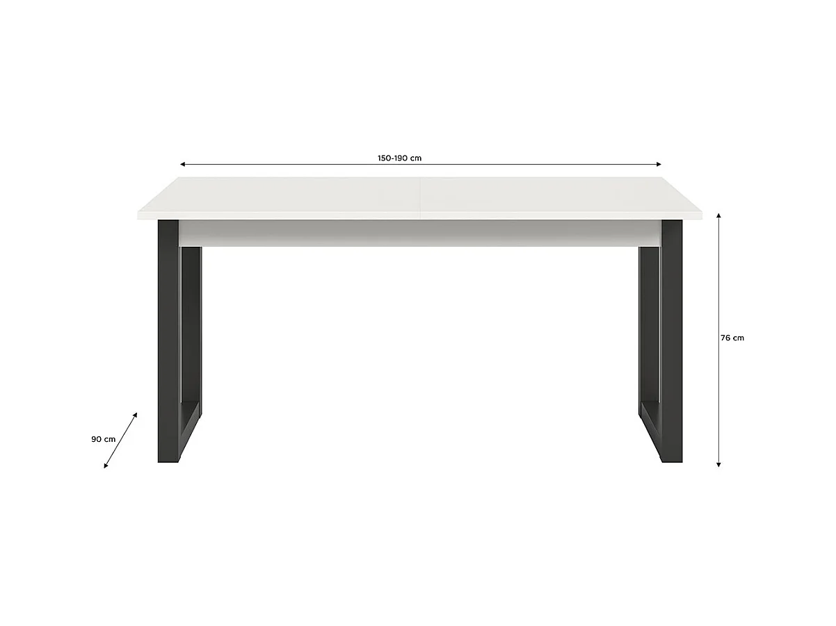 Seattle table de salle à manger 160x90 cm blanc.
