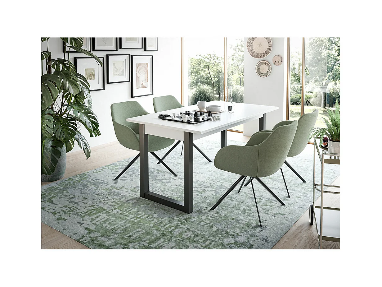 Seattle table de salle à manger 160x90 cm blanc.