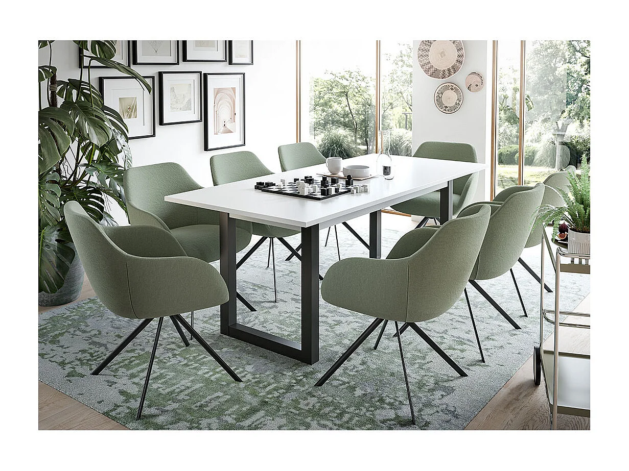 Seattle table de salle à manger 160x90 cm blanc.