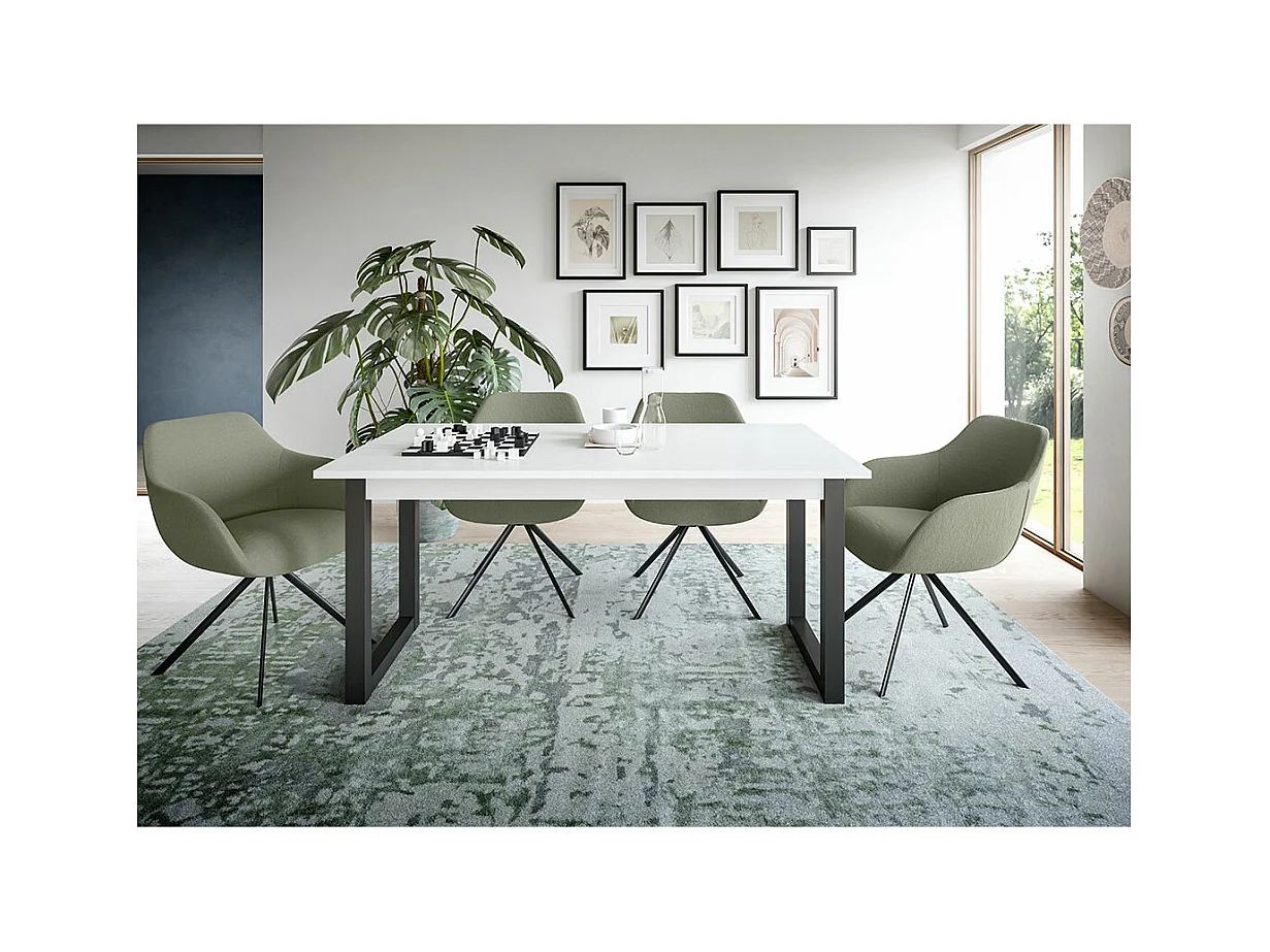 Seattle table de salle à manger 160x90 cm blanc.