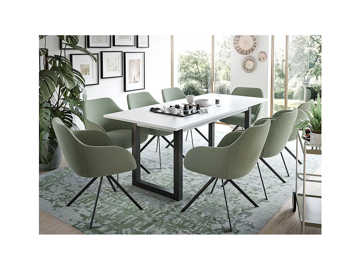 Seattle table de salle à manger 160x90 cm blanc.