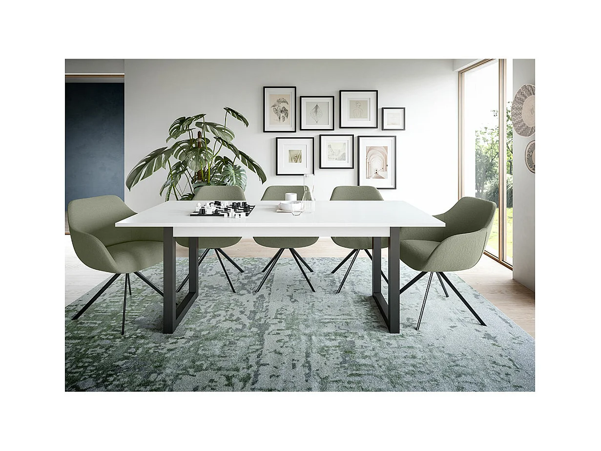 Seattle table de salle à manger 160x90 cm blanc.