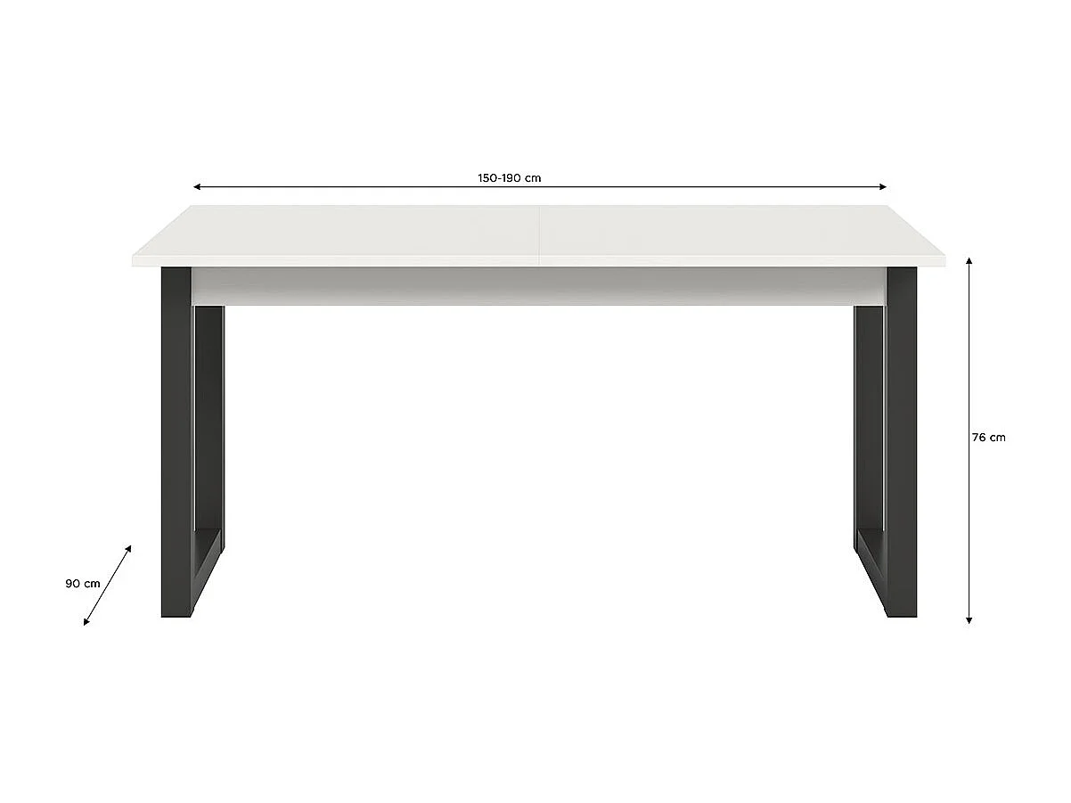 Seattle Esstisch 160x90 cm weiß.
