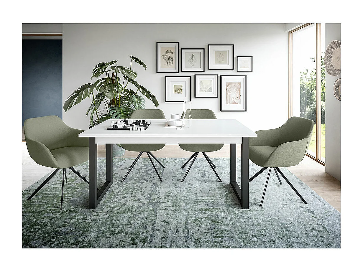 Seattle Esstisch 160x90 cm weiß.